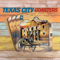 The Alamo San Antonio Texas Bar Coaster, Bold Vibes from The Lone Star State