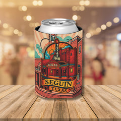 Seguin Texas Theater Can Cooler 12oz, Western Gifts, Drink Can Sleeve, Drink Cozies, City Souvenir, BBQ Drink Sleeve, Texas Party Favor