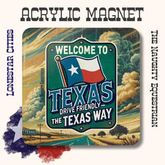 Welcome To Texas Fridge Magnet, Refrigerator Magnet, City Souvenir, Farmhouse Decor, The Lone Star State, Southern Style, Texas Gifts