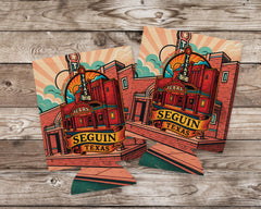 Seguin Texas Theater Can Cooler 12oz, Western Gifts, Drink Can Sleeve, Drink Cozies, City Souvenir, BBQ Drink Sleeve, Texas Party Favor