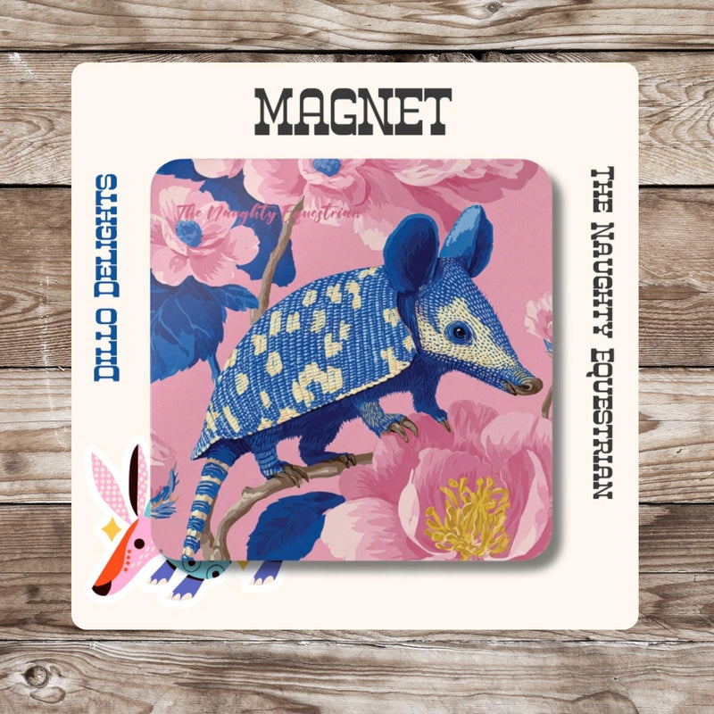 Floral Armadillo Fridge Magnet, Unique Souvenir, , Southern Gift Idea, Colorful Animal Art, Cute Critter Magnet, Quirky Animal Lover Gift
