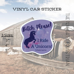 I Ride A Unicorn Sticker, Vinyl Car Decal