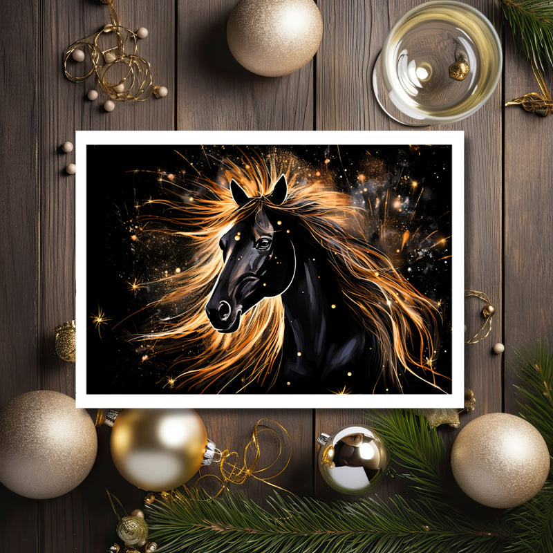 New Year Celebration Horse Card