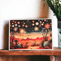 Desert Sky Spectacle: New Year Fireworks Art Print
