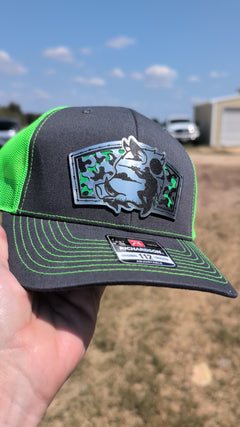 Hog Hunter Trucker Hat – Richardson 112 in Charcoal/Neon Green