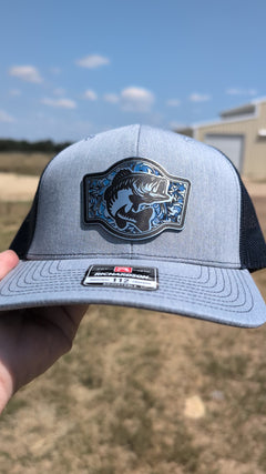 Big Bass Trucker Hat – Richardson 112 in Heather Grey/Navy