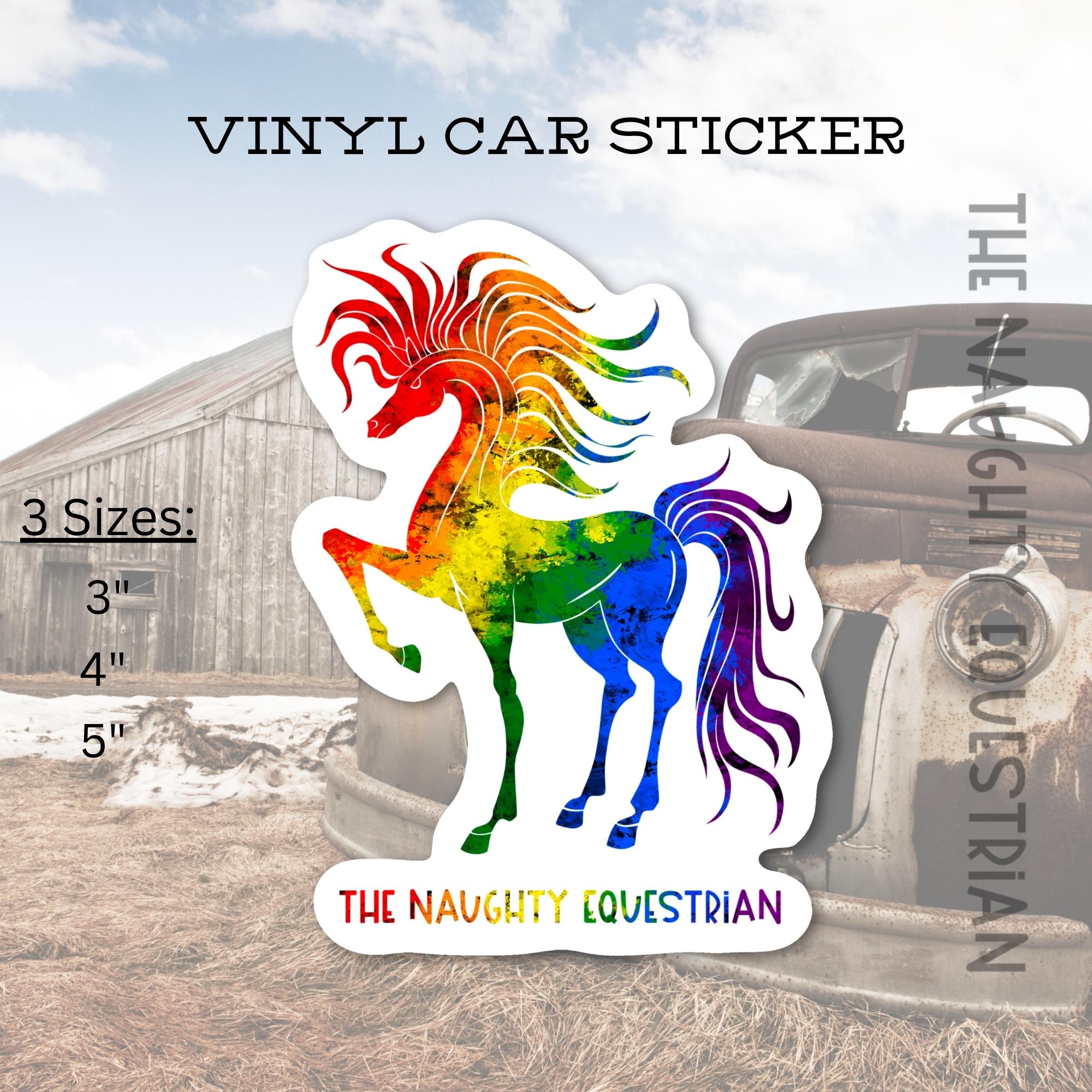 Rainbow Horse Sticker, Vinyl Car Decal