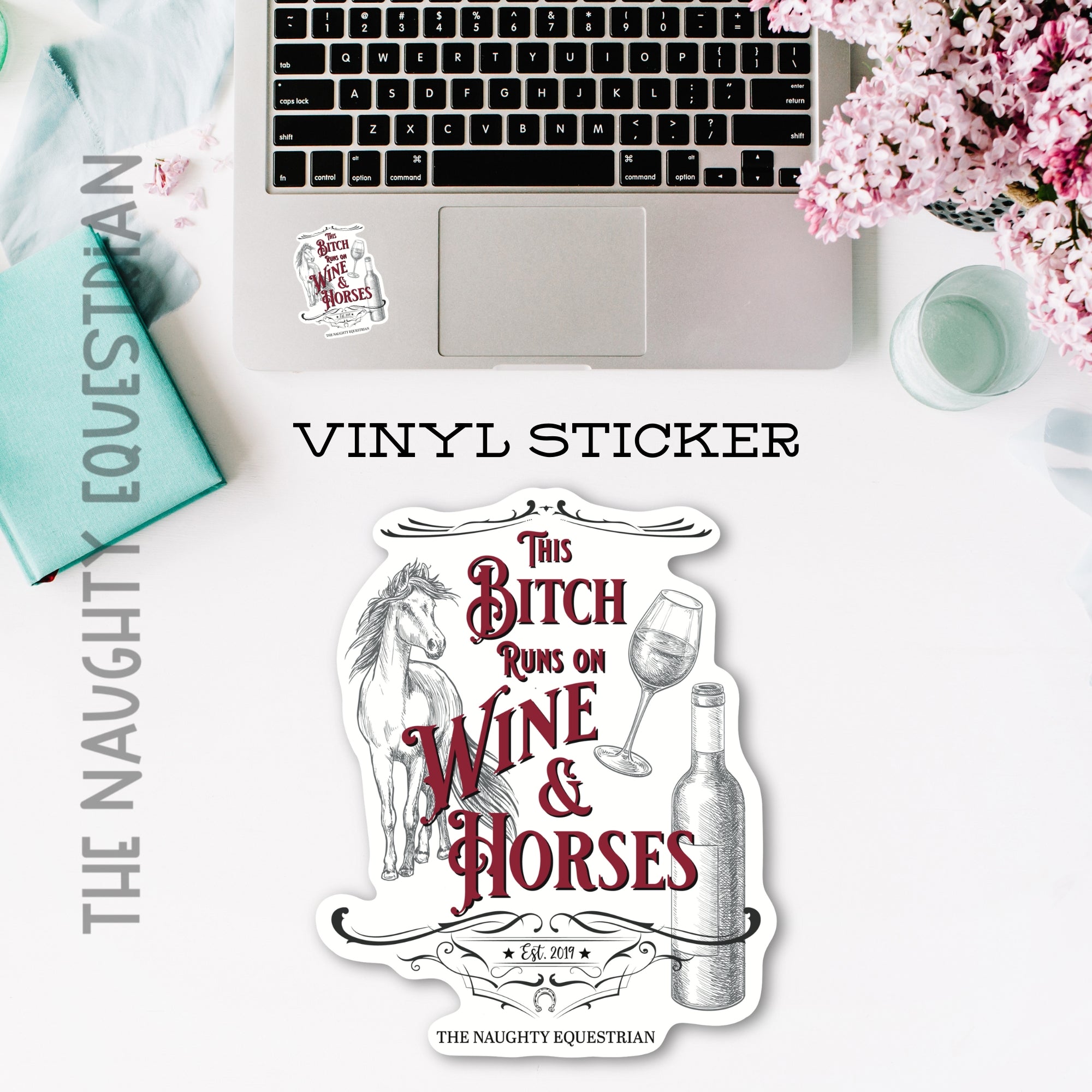 Runs On Wine Horse Sticker