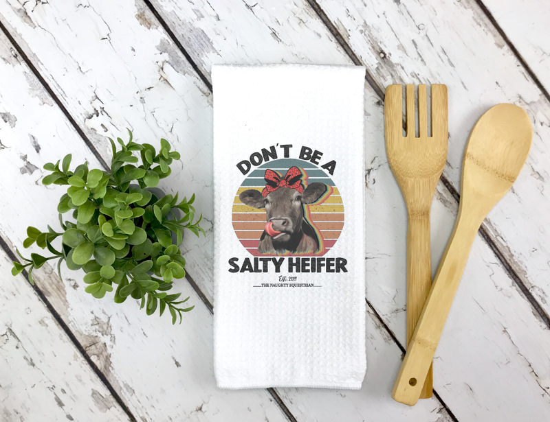 Salty Heifer Farm Animal Cotton Kitchen Tea Towel