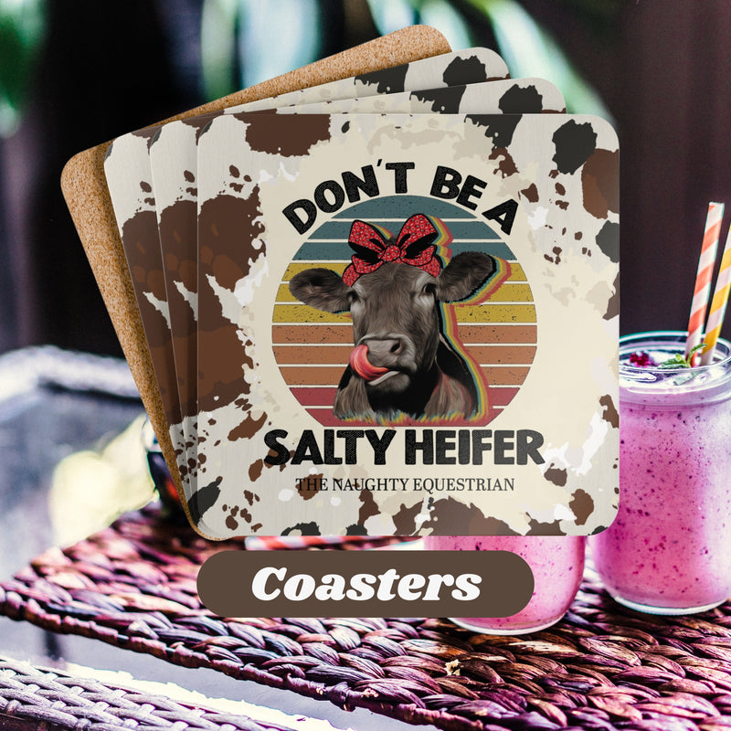 Sassy Salty Heifer Farm Animal Coaster Set
