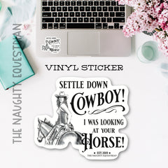 Settle Down Cowboy Sticker