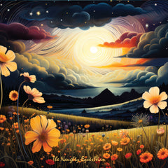 Sunset Serenity Amidst the Midnight Meadow Coaster Set
