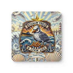Seagull Stealin' Fries Bar Coaster