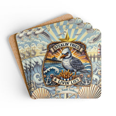 Seagull Stealin' Fries Bar Coaster