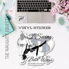 I Swing Both Ways Sticker, Western/English Vinyl Decal