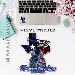 Texas Between the Ears Series Sticker, Laptop Sticker, Western Vinyl Decal