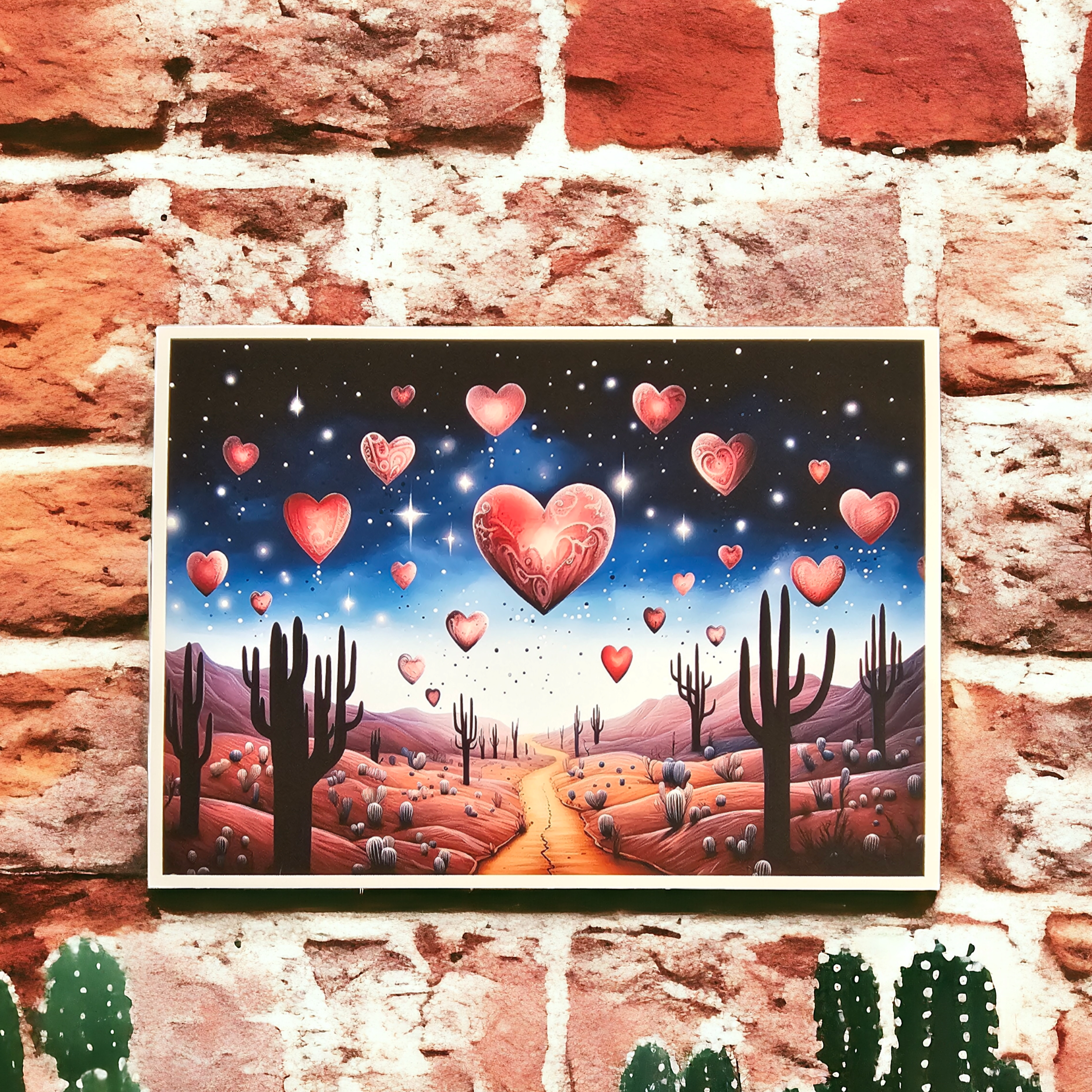 Starry Embrace: Desert Love Art Print