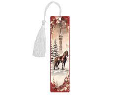 Vintage Christmas Horse Aluminum Bookmark