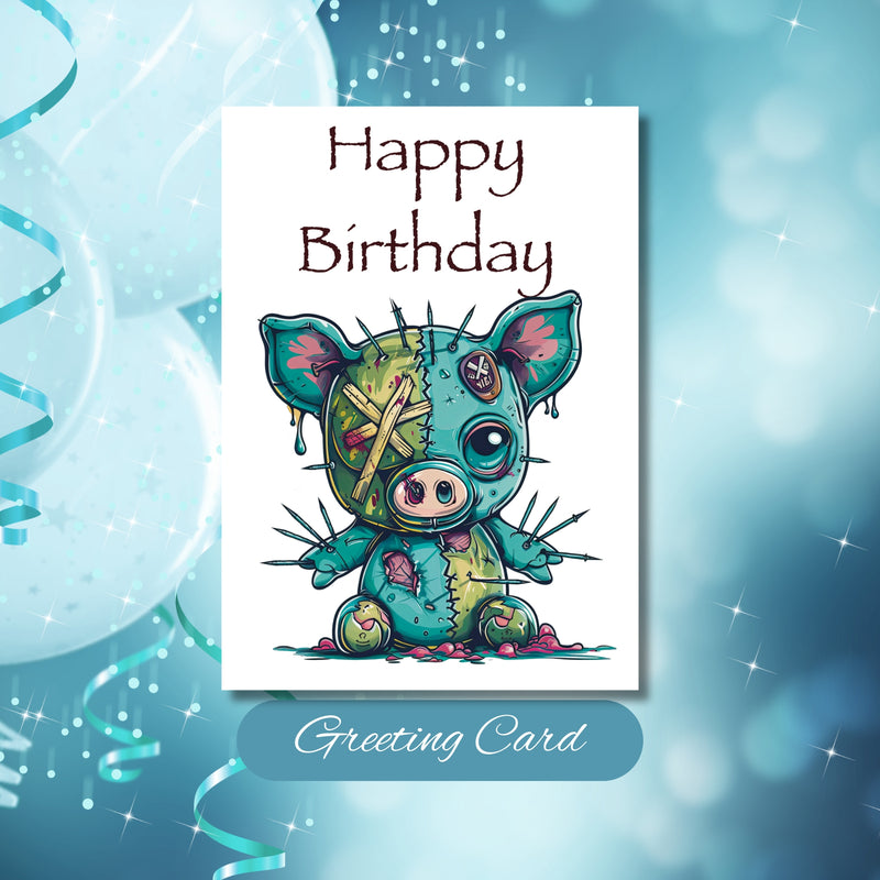 Piggy Potion Birthday Greeting Card