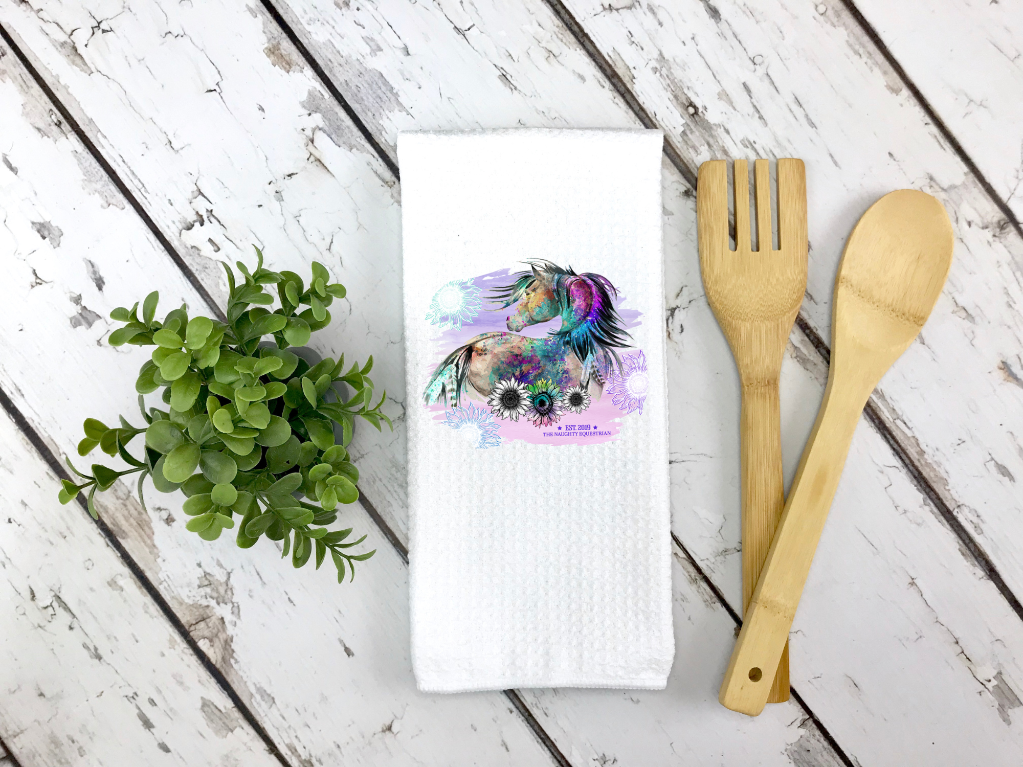 Watercolor Horse Western Kitchen Towel - The Naughty Equestrian