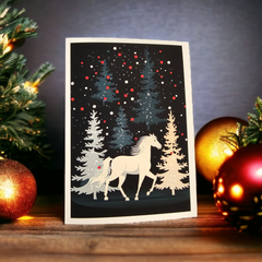 White Horse Holiday Christmas Card
