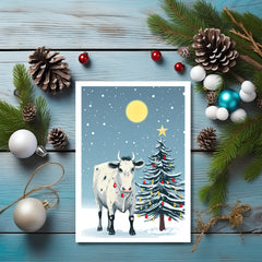 The Naughty Equestrian Wholesale Supplier Steer Holiday Lights Christmas Card