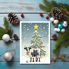 The Naughty Equestrian Cow Holiday Christmas Card
