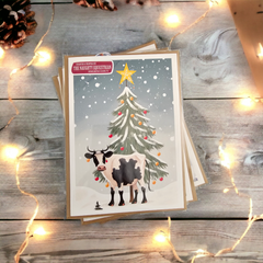 Cow Holiday Christmas Card