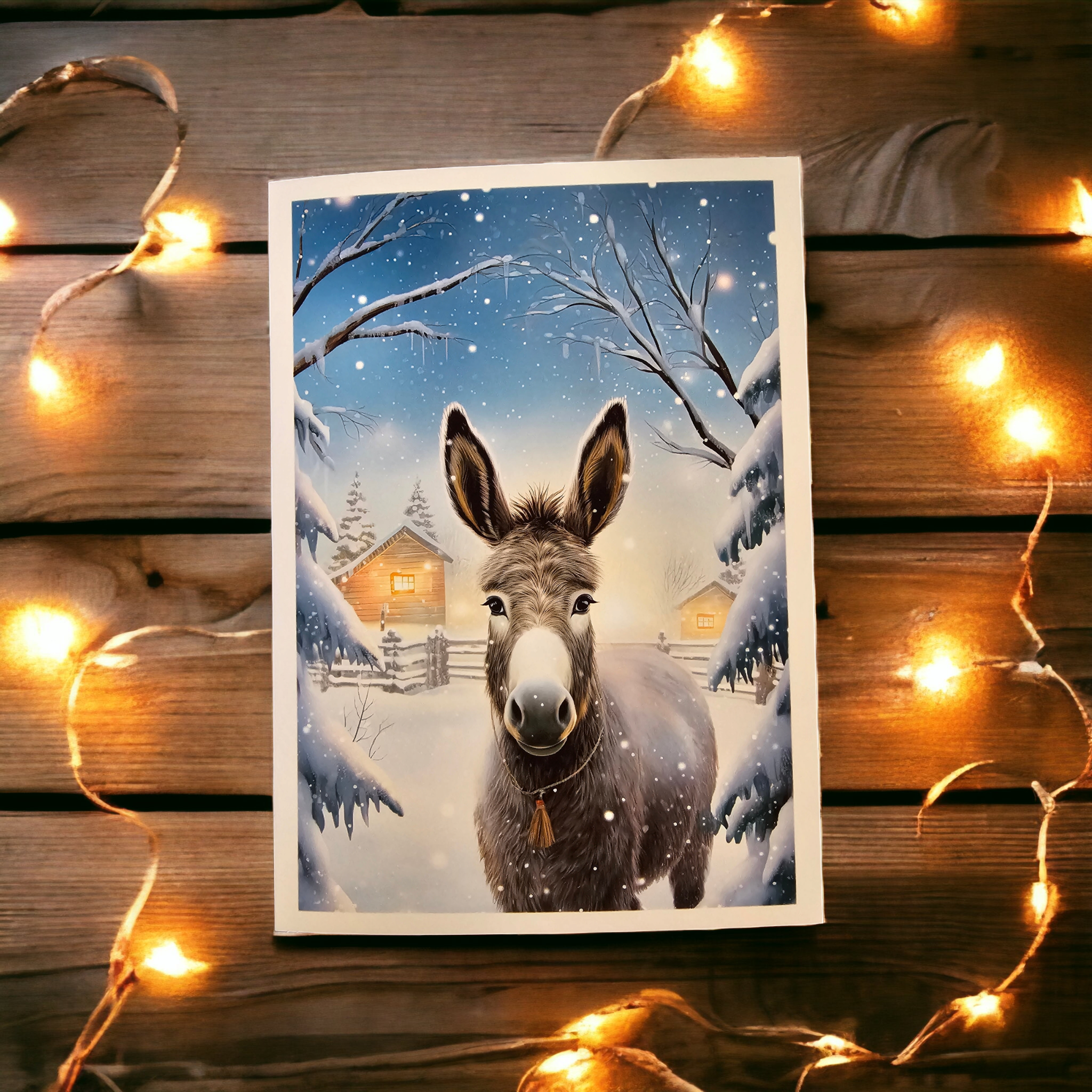 Donkey Holiday Christmas Card