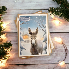 Donkey Holiday Christmas Card