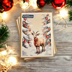 Goat-iful Holiday Wishes Christmas Greeting Card