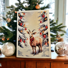 Goat-iful Holiday Wishes Christmas Greeting Card