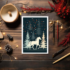 The Naughty Equestrian Wholesale Supplier White Horse Holiday Christmas Card