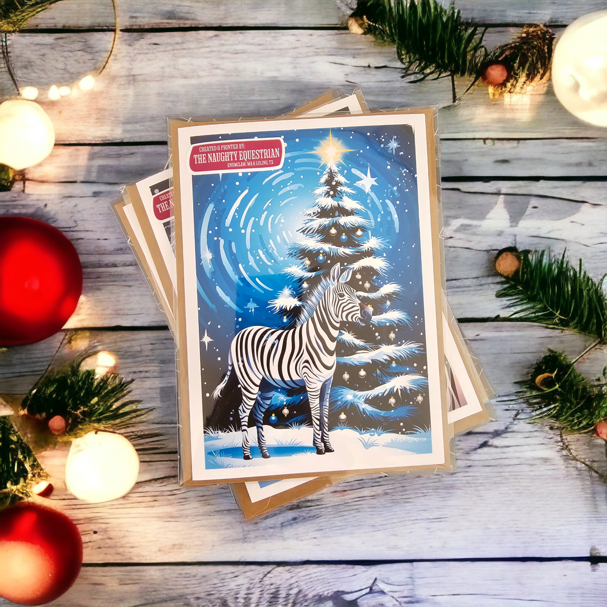 Zebra Holiday Christmas Greeting Card