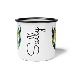 Custom Western Mug, Enamel Skull Coffee Cup - The Naughty Equestrian