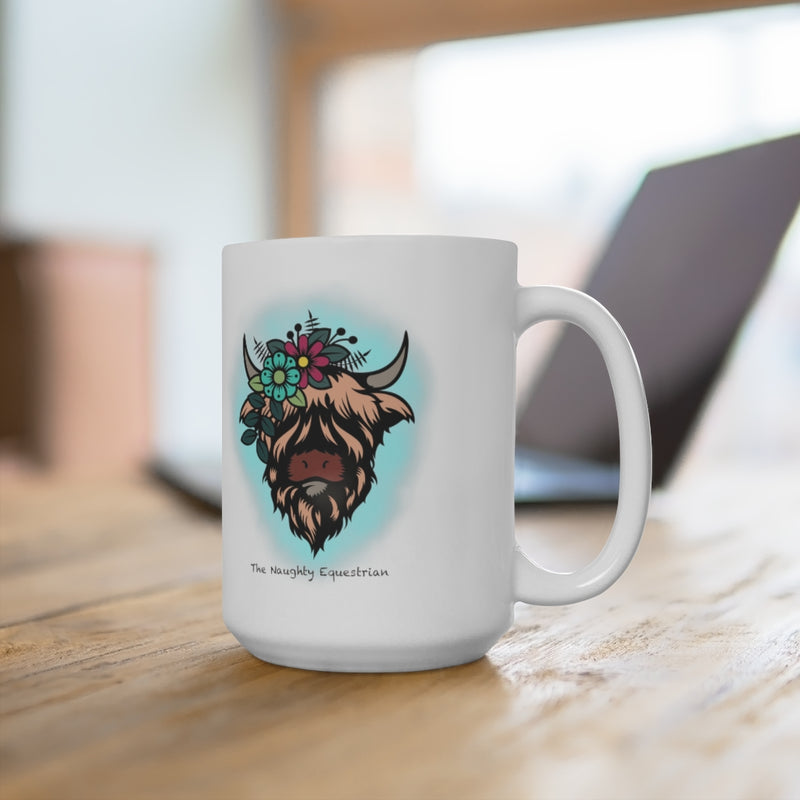 The Naughty Equestrian Highland Cow Coffee Mug