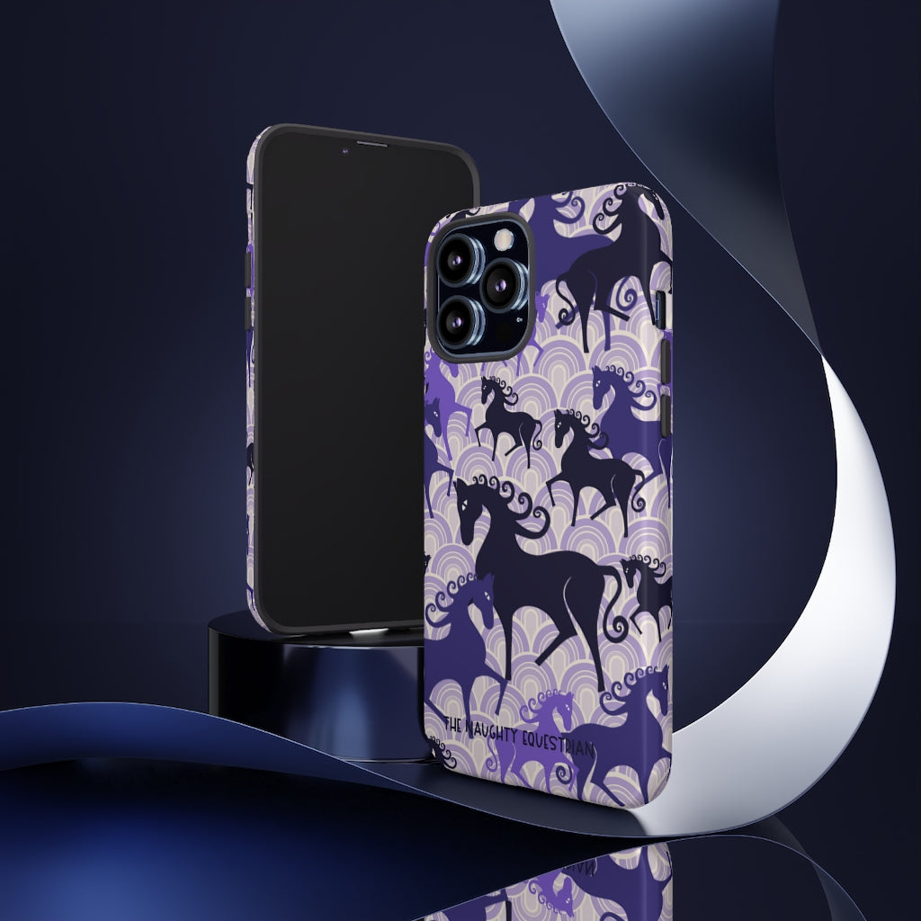 Purple Atomic Horse iPhone Tough Case | Naughty Equestrian Mid Century Modern Phone Case - The Naughty Equestrian