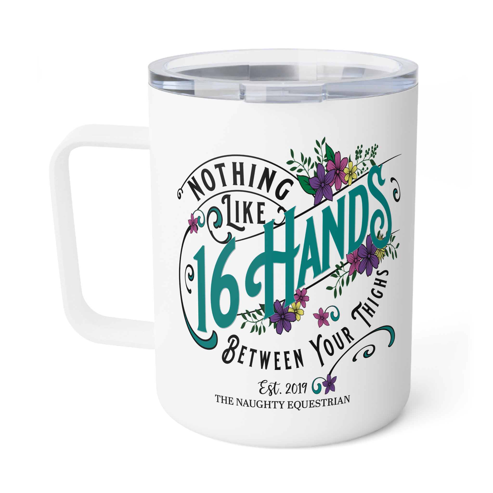 The Naughty Equestrian Wholesale Supplier 16 Hands Between Your Thighs Horse Mug, Camp Cup