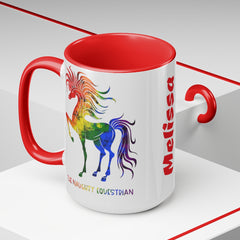 Custom Rainbow Horse Mug,Rainbow Pride Cup - The Naughty Equestrian