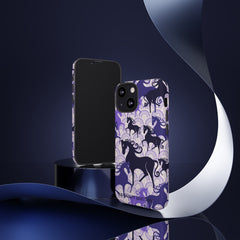Purple Atomic Horse iPhone Tough Case | Naughty Equestrian Mid Century Modern Phone Case - The Naughty Equestrian