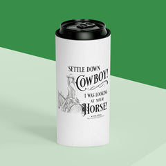 Simmer Down Cowboy Funny Can Cooler - The Naughty Equestrian