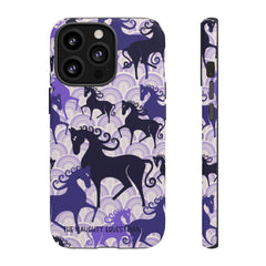 Purple Atomic Horse iPhone Tough Case | Naughty Equestrian Mid Century Modern Phone Case - The Naughty Equestrian