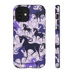 Purple Atomic Horse iPhone Tough Case | Naughty Equestrian Mid Century Modern Phone Case - The Naughty Equestrian