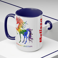 Custom Rainbow Horse Mug,Rainbow Pride Cup - The Naughty Equestrian