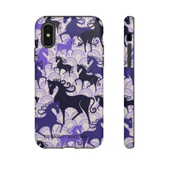 Purple Atomic Horse iPhone Tough Case | Naughty Equestrian Mid Century Modern Phone Case - The Naughty Equestrian