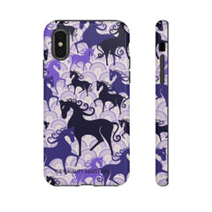 Purple Atomic Horse iPhone Tough Case | Naughty Equestrian Mid Century Modern Phone Case - The Naughty Equestrian