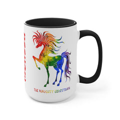 Custom Rainbow Horse Mug,Rainbow Pride Cup - The Naughty Equestrian