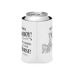 The Naughty Equestrian Simmer Down Cowboy Funny Can Cooler