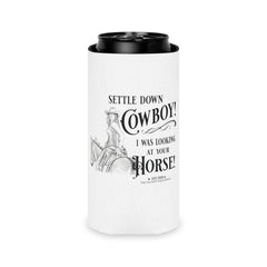 Simmer Down Cowboy Funny Can Cooler - The Naughty Equestrian
