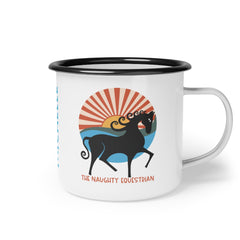 Custom Horse Mug, Enamel Horse Coffee Cup - The Naughty Equestrian